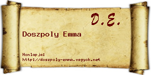 Doszpoly Emma névjegykártya