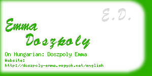 emma doszpoly business card